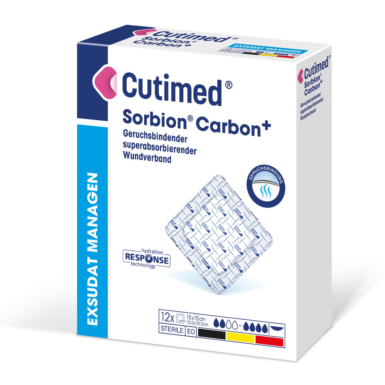Cutimed Sorbion Carbon+ Wundauflage Verpackung Cutimed Sorbion Carbon+ Wundauflage Verpackung